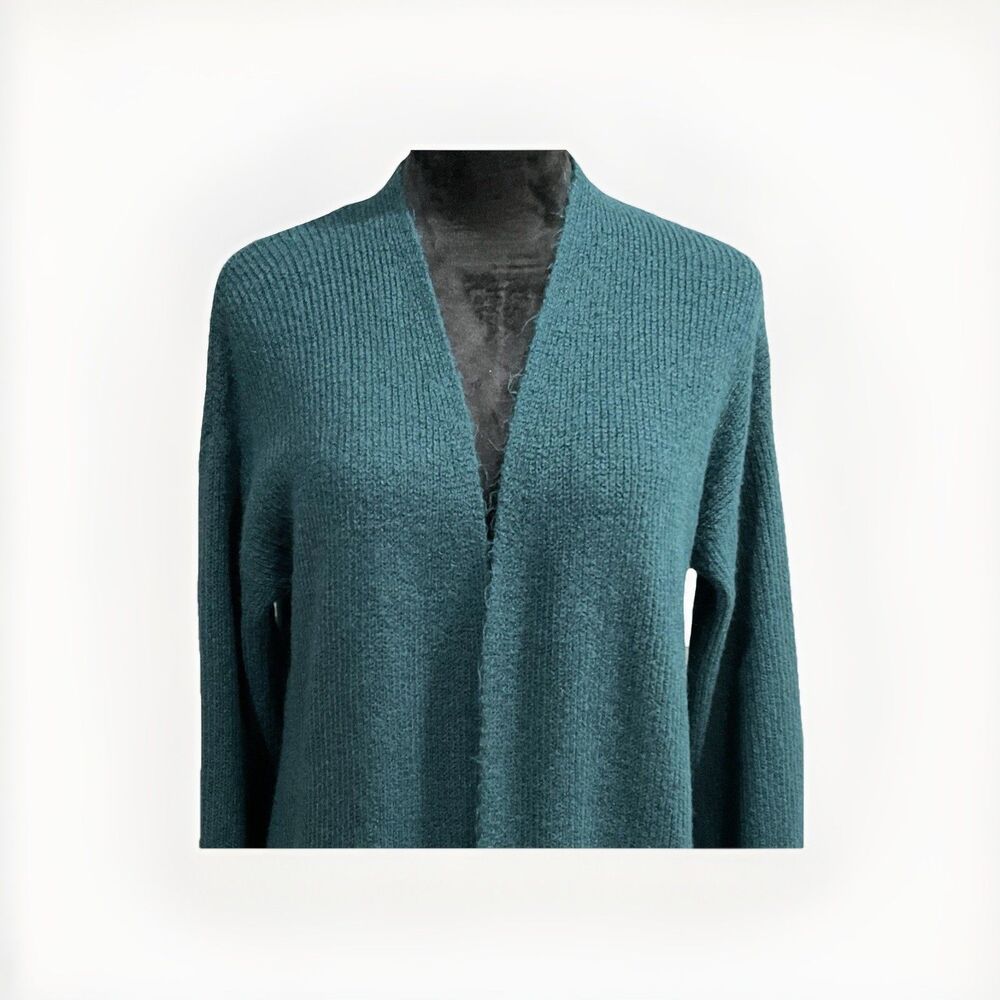 Time & Tru Women Pocket Rib Duster Cardigan - Picture 2 of 11